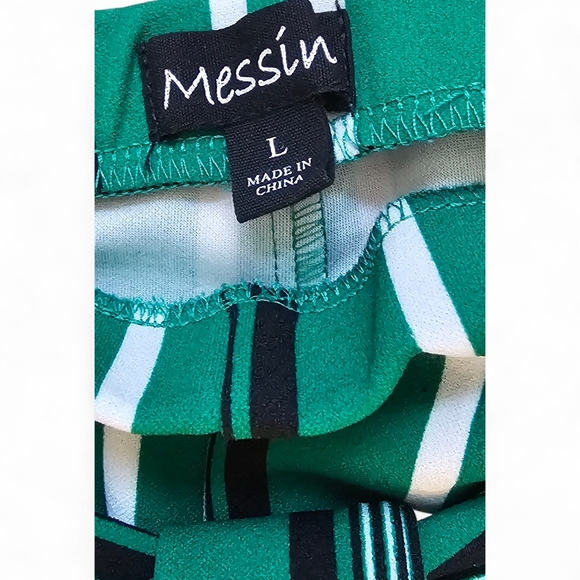 Striped Green Women's Pants - Picture 4 of 4